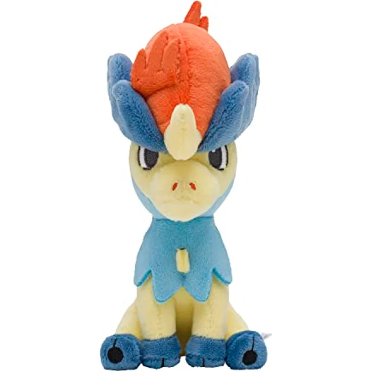 Tinisu Pokemon Keldeo Kuscheltier, 20 cm Plüschtier im Poké Doll-Stil, mit Horn und plüschigen Verzierungen, für Kinder ab 4 Jahren – Bild 2