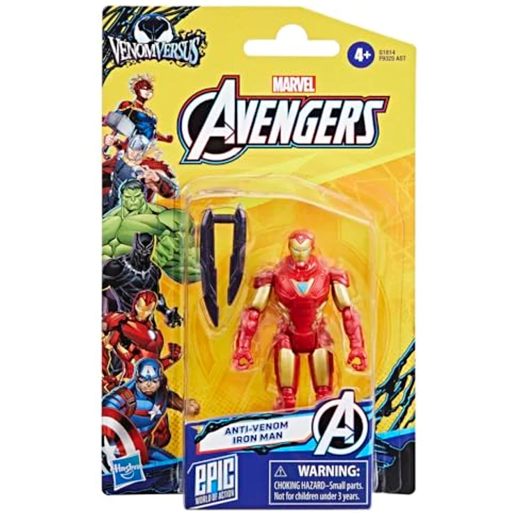 AVENGERS Marvel Avengers VenomVersus Anti-Venom Iron Man Figur, bewegliche Action-Figur mit 9 Bewegungspunkten, rot und gold – Bild 2