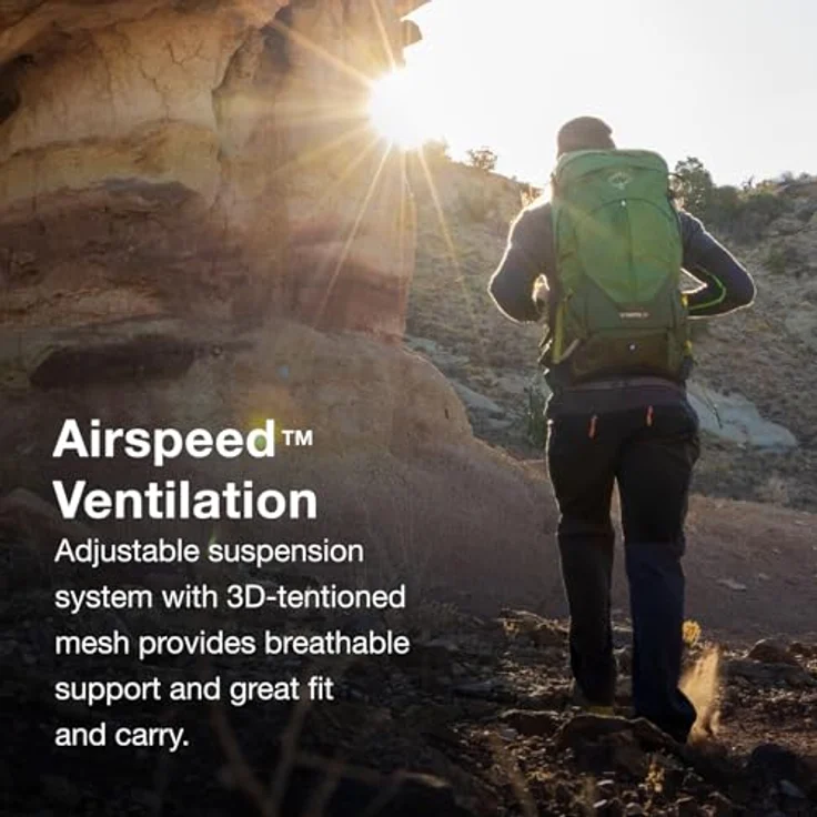 Osprey Stratos 24, Wanderrucksack mit 24 Litern Volumen und AirSpeed-Rückensystem, cetacean blue – Bild 3