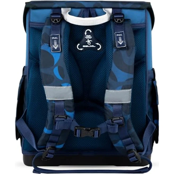 Belmil Schulranzen "Compact mit Patch" 2026, 4-tlg. Set mit Magnetschloss, 19 Liter Volumen, für Jungen, Wassertiere, ergonomisch und leicht – Bild 8