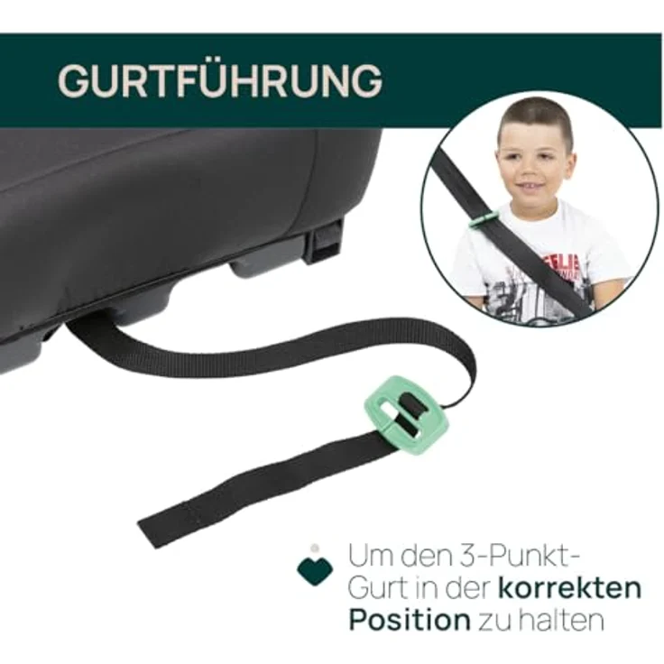 Chicco Kindersitzerhöhung QUASAR FIX I-SIZE, Autositz für Kinder 7-12 Jahre, 126-150 cm, mit Isofix - Schwarz – Bild 5