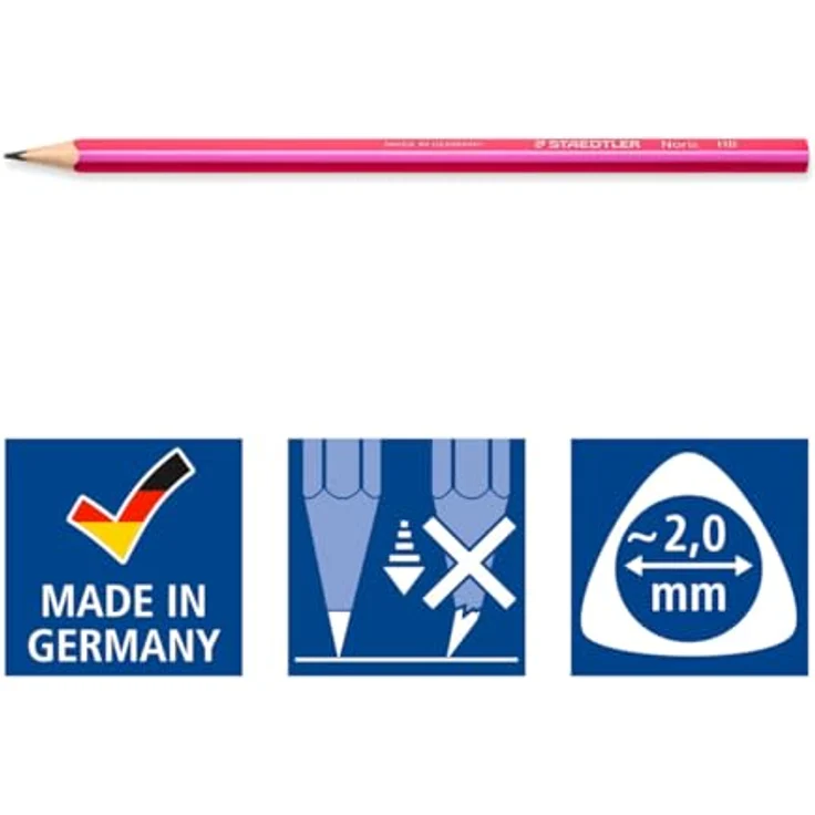 STAEDTLER Noris Happy Bleistifte, 72er Köcher, hohe Bruchfestigkeit, HB, farbenfrohe Streifung – Bild 5