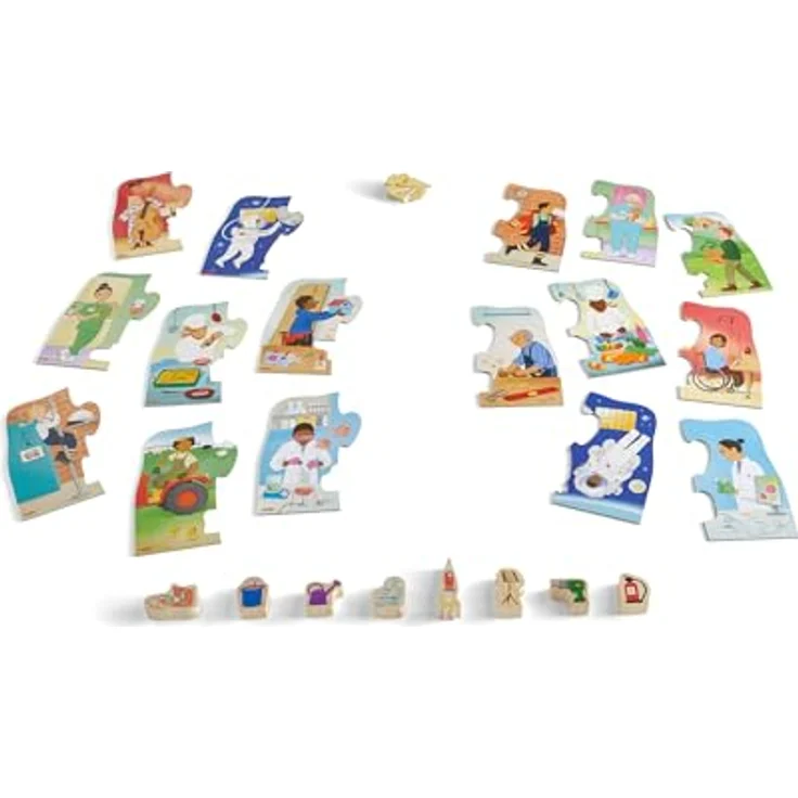 HABA Meine ersten Spiele – Berufe Memo, Brettspiel zur spielerischen Berufserkundung mit Holzpuzzles und Selbstkontrolle – Bild 9