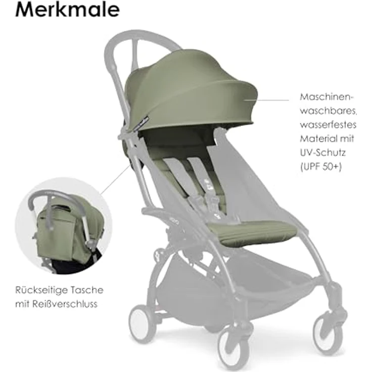 Stokke BABYZEN YOYO Textilset für YOYO+ und YOYO2 Gestell (ohne Gestell) Olive – Bild 3