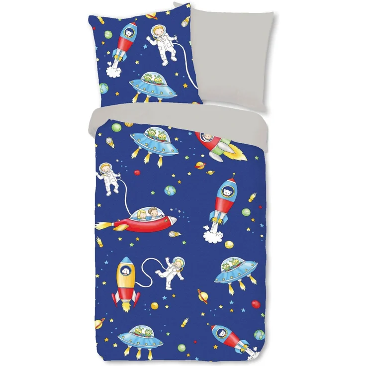 Weltraumfreunde Bettwäsche Digitaldruck ESPiCO Sleep and Dream 135 x 200 + 80 x 80 cm – Bild 1