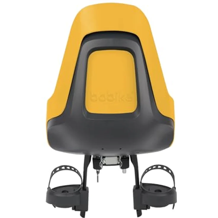 Bobike ONE MINI Vordersitz für Fahrräder (26"-29"), max. 15 kg, Steuerrohrbefestigung, Mighty Senf, mit Sicherheitsgurten und winddichter Schutzscheibe – Bild 4