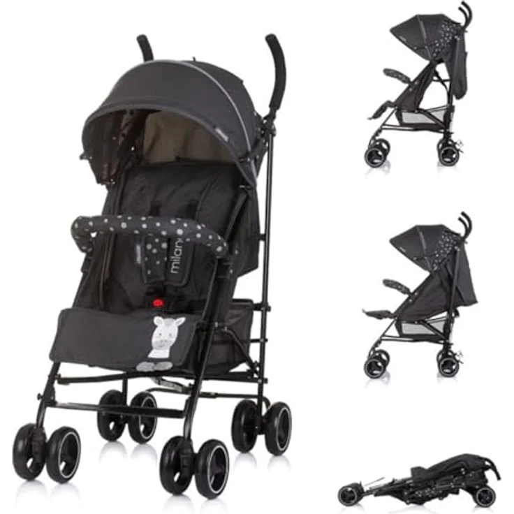 Chipolino Kinder-Buggy Kinderwagen Milano, bis 22 kg, verstellbare Rückenlehne, faltbar, blau – Bild 2