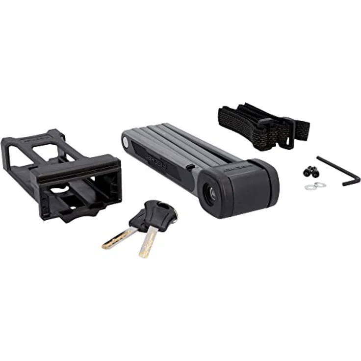 Fischer Faltschloss PROTEC FKS85 Soft-Touch, Fahrradschloss, Faltschloss mit 2 Schlüsseln, 85 cm, schwarz – Bild 2