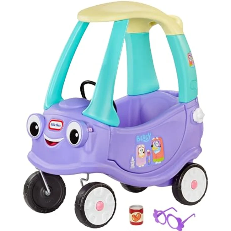 Little Tikes Bluey Grannies Car Coupe, Aufsitzauto mit 9 Soundclips, 2 Zubehörteilen und herausnehmbarer Bodenplatte für Jungen und Mädchen von 1-5 Jahren, blau – Bild 2