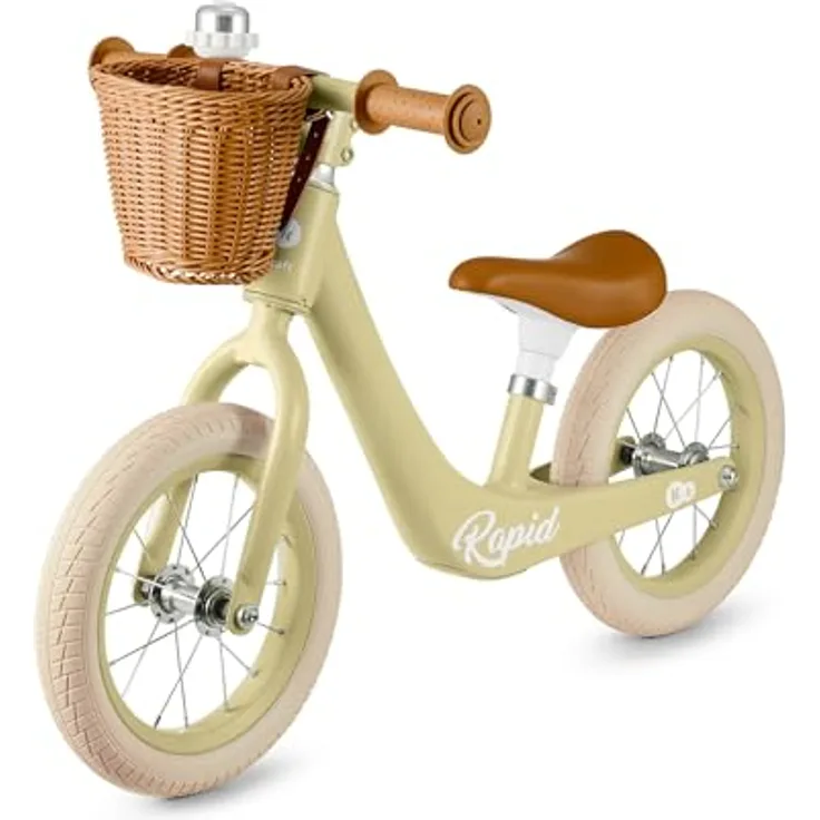 kk Kinderkraft RAPID2 Laufrad aus Metall, Retro-Stil, verstellbarer Sitz, 30 cm Räder, Pastellfarben
