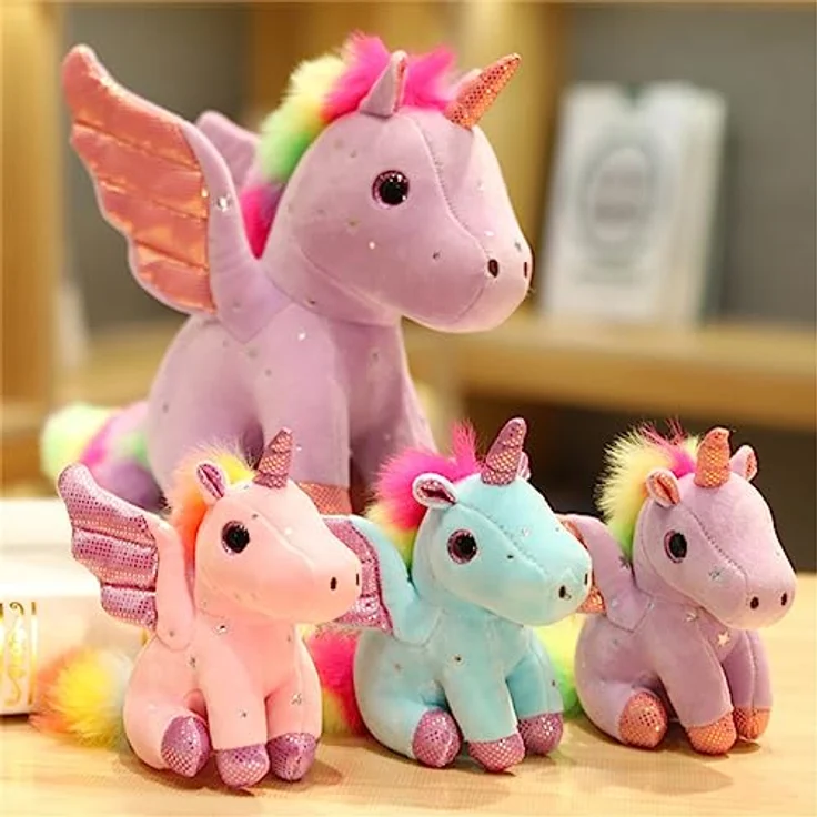 Trayosin Kuscheltier Einhorn 20cm, Plüschtier für Mädchen, weiches Spielzeug in rosa, blau, lila und weiß, ideal für 3-8 Jahre alte Kinder – Bild 5