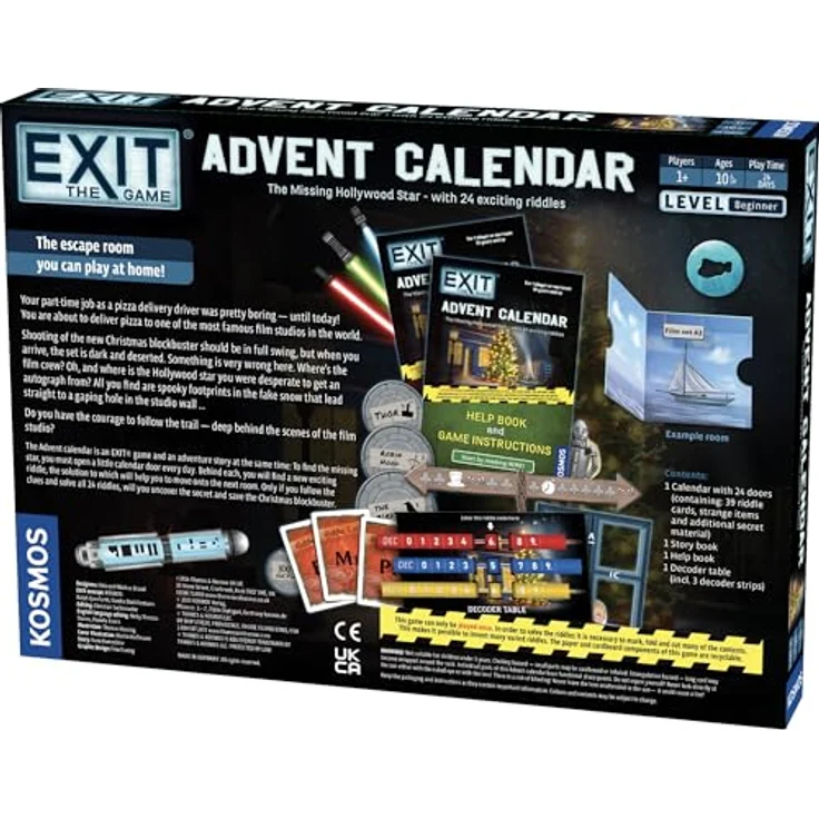 Thames & Kosmos EXIT The Game - Adventskalender - Der fehlende Hollywoodstern, Puzzle-Kartenspiel mit 24 Rätseln für 1-4 Spieler ab 10 Jahren – Bild 2