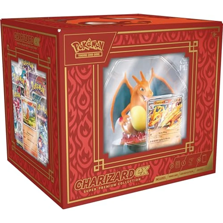 Nintendo Pokémon karty Charizard ex Super-Premium Sammelbox, seltene holografische Karten und exklusive Sammlerstücke inbegriffen – Bild 1