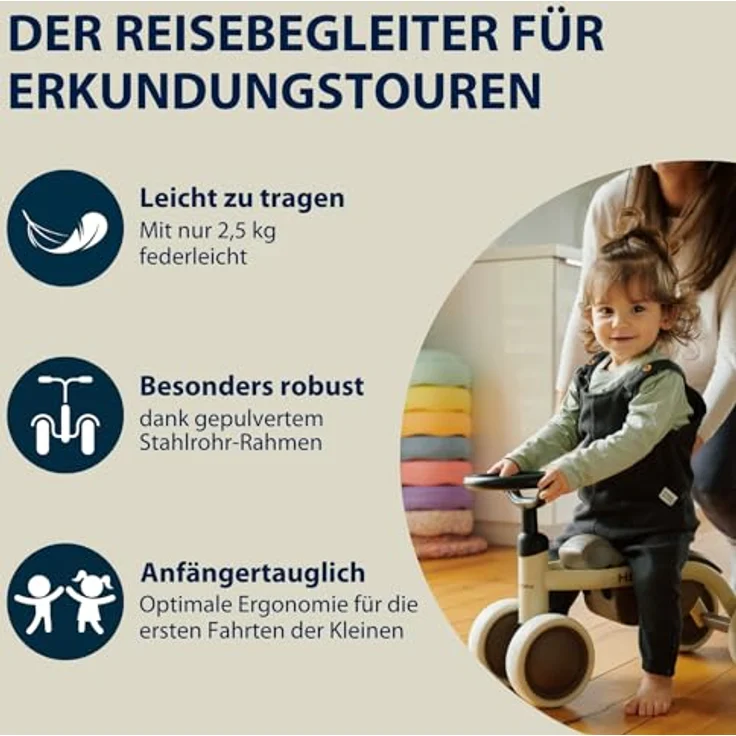 Hudora Laufrad Steppy 6, Laufrad für Kleinkinder mit 6 Zoll Vollschaumrädern und niedrigem Schwerpunkt, blau – Bild 4