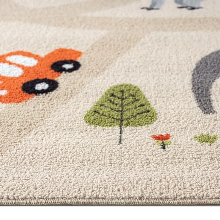 Teppich-Traum Kinderteppich Spielteppich Safari, rutschfest, beige, 160 x 220 cm, schadstofffrei, für Fußbodenheizungen geeignet – Bild 5