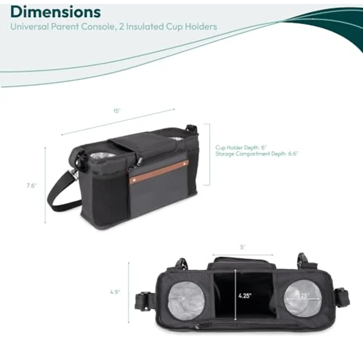 WonderFold Getränkehalter Black, Kinderwagen Zubehör für W4 Modelle, robuster Halter für Getränke und Snacks – Bild 8