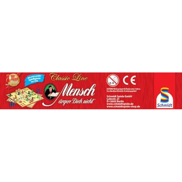 Schmidt Spiele 49439 Mensch ärgere Dich Nicht, Classic Line in Metalldose mit extra großen Holz-Spielfiguren, Rot, für 2-6 Spieler, ab 6 Jahren – Bild 2