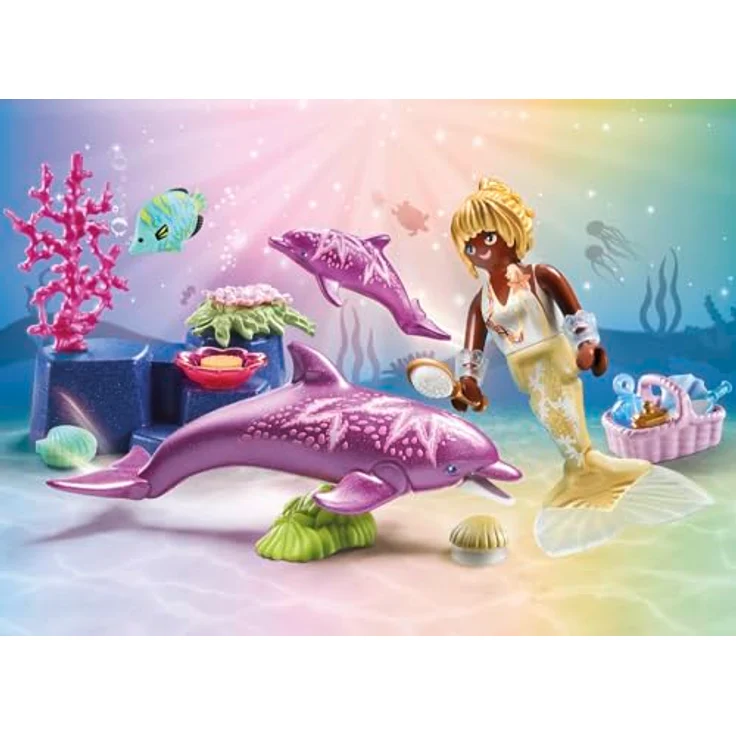 Playmobil® Konstruktions-Spielset Meerjungfrau mit Delfinen (71501), Princess Magic, (28 St), Made in Europe – Bild 3
