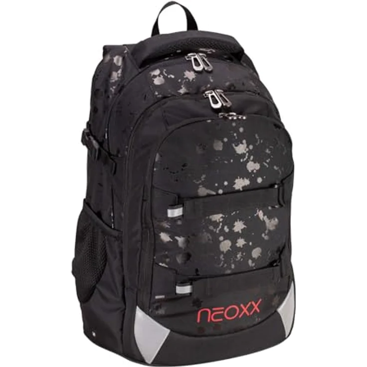 neoxx Active Pro School Backpack Splash In Black, Schulrucksack mit verstellbarem Tragesystem und viel Stauraum, 31 x 45,5 x 21 cm – Bild 2