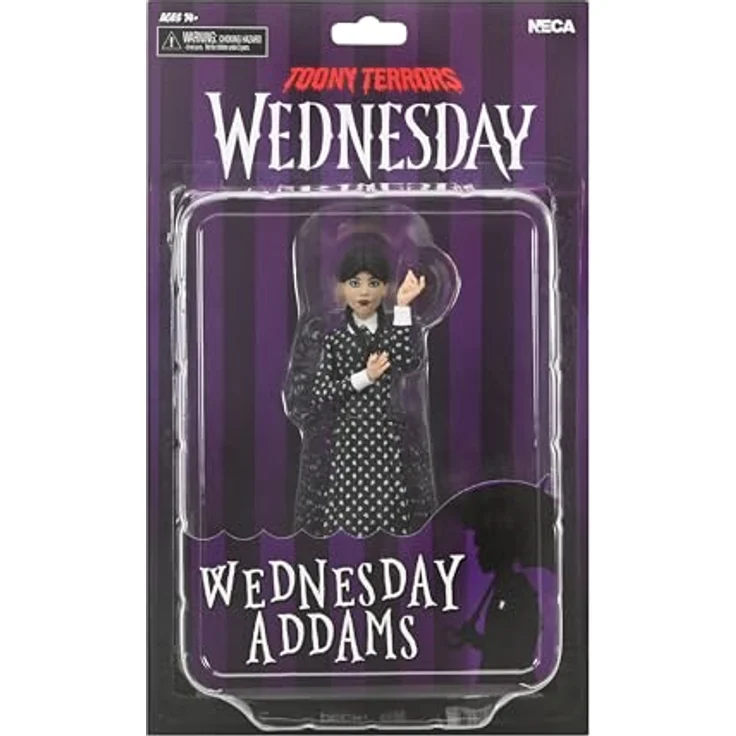 NECA Wednesday Series Toony Terrors Sammelfigur Wednesday Addams, schwarz-weißes klassisches Kleid, 15,2 cm, geeignet ab 14 Jahren – Bild 2