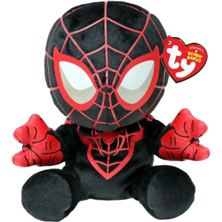 TY Miles Morales Spiderman Marvel Beanie Babies Regular, Kuscheliger Plüschteddy in leuchtenden Farben