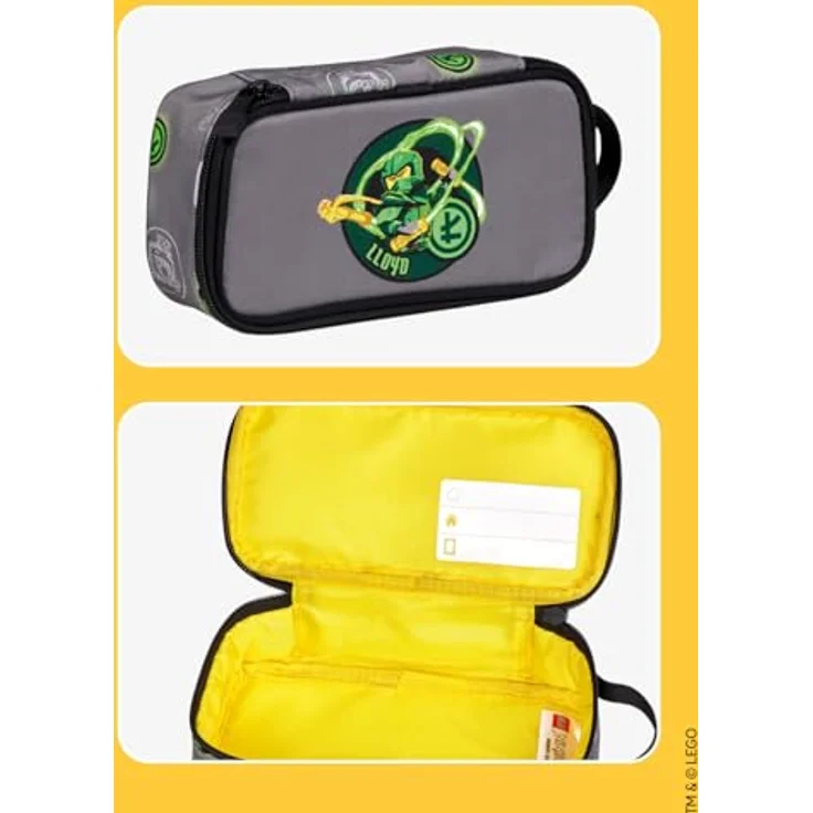 SKANDO BAGS LEGO® NINJAGO® Federmäppchen Elemental Master of Energy, großes Fach mit Namensschild & Tragegriff, 21 x 6 x 10 cm für Schule & Kindergarten – Bild 5