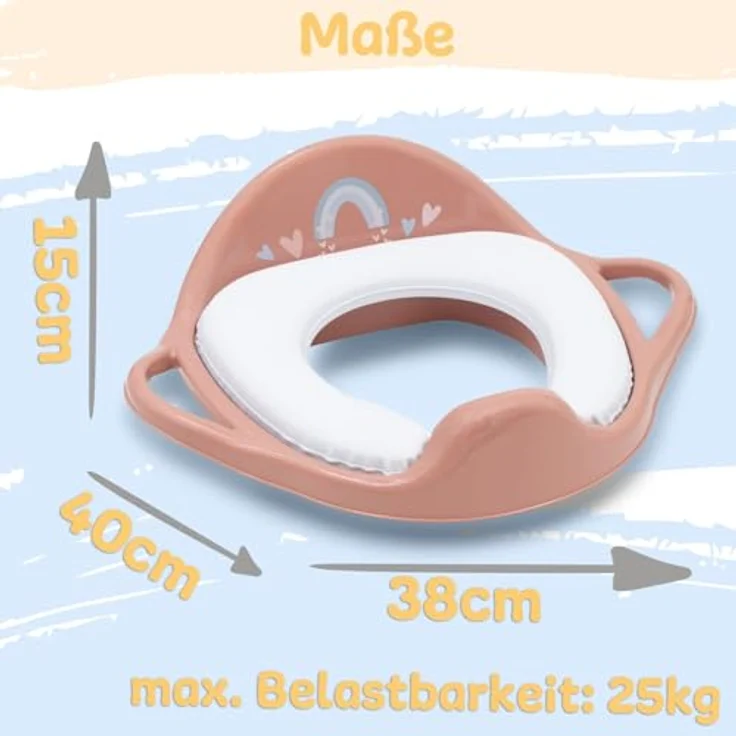 Babykajo Kinder Toilettensitz, abwaschbare Sitzpolsterung mit Griffen, Anti-Rutsch Beschichtung, geeignet für Kinder ab 2 Jahren – Bild 2