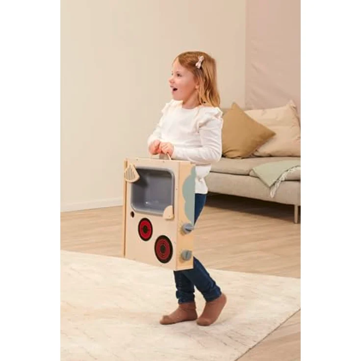Eichhorn Kleine Tischküche, Kochfeld mit Sound und Zubehör, Holzspielzeug für Kinder ab 3 Jahren, 40x35x31 cm, einfacher Aufbau – Bild 4