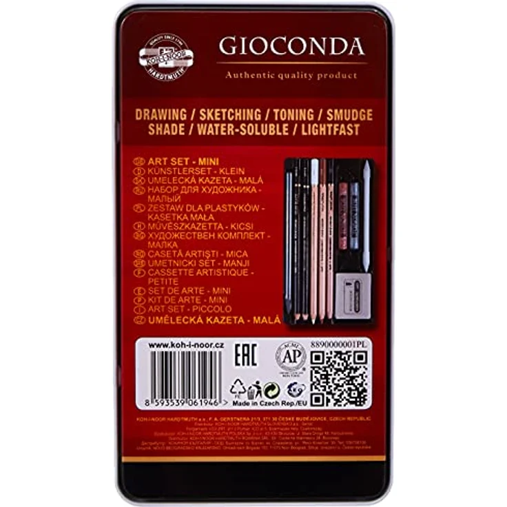 Koh-I-Noor Gioconda Zeichenset Art Set 10-teiliges Set in Metallbox Geschenkset 8890 – Bild 2
