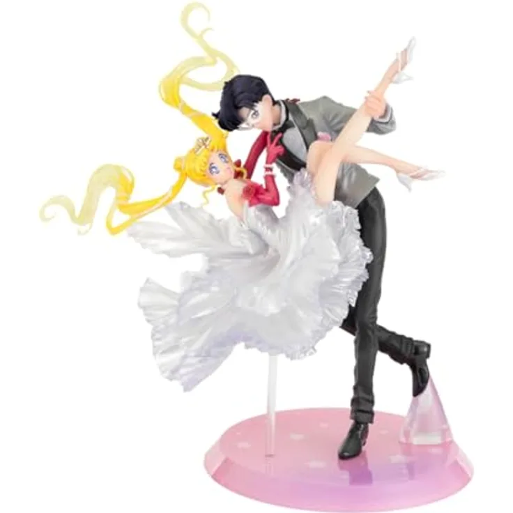 Bandai Tamashii Nations Sailor Moon FiguartsZERO Chouette PVC Statue Usagi & Tuxedo Mask, Moonlight Glow Edition, 24 cm, detailreich mit Base