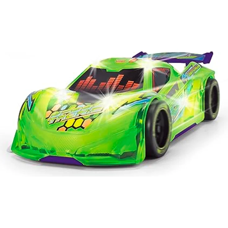 Aquaplay Dickie Toys Speed Tronic, Spielzeugfahrzeug mit Reibungsmotor, Musik und Lichteffekten, gelb, 20 cm, für Kinder ab 3 Jahren – Bild 3