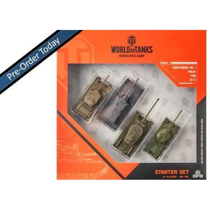 Gale Force Nine World of Tanks Starter Set (Maus, T29, IS-3, Centurion) - Miniaturen Spielset mit bemalten Panzern und Crew, Modulen und Upgrade Karten
