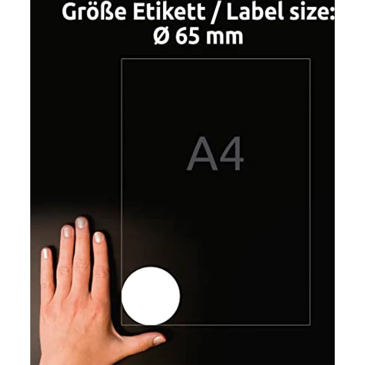 AVERY Zweckform Etiketten 5081, selbstklebend, weiß, 80 Stück, 65 x 65 mm, bedruckbar, ablösbar – Bild 4