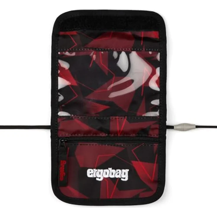 ergobag Brustbeutel, Mini Portemonnaie mit Kleingeldfach und Sichtfenster, grün, für Mädchen und Jungen, verstellbare Umhängeschlaufe, aus 100% recyceltem Material – Bild 2