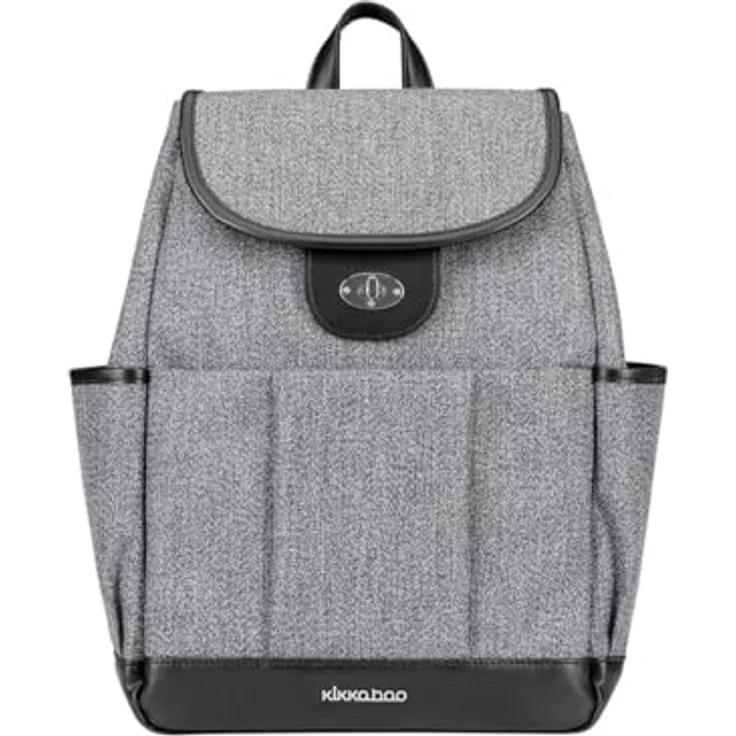 Kikka Boo Morice Wickeltasche Rucksack, verstellbar mit Magnetknöpfen und Drehverschluss, grau – Bild 2