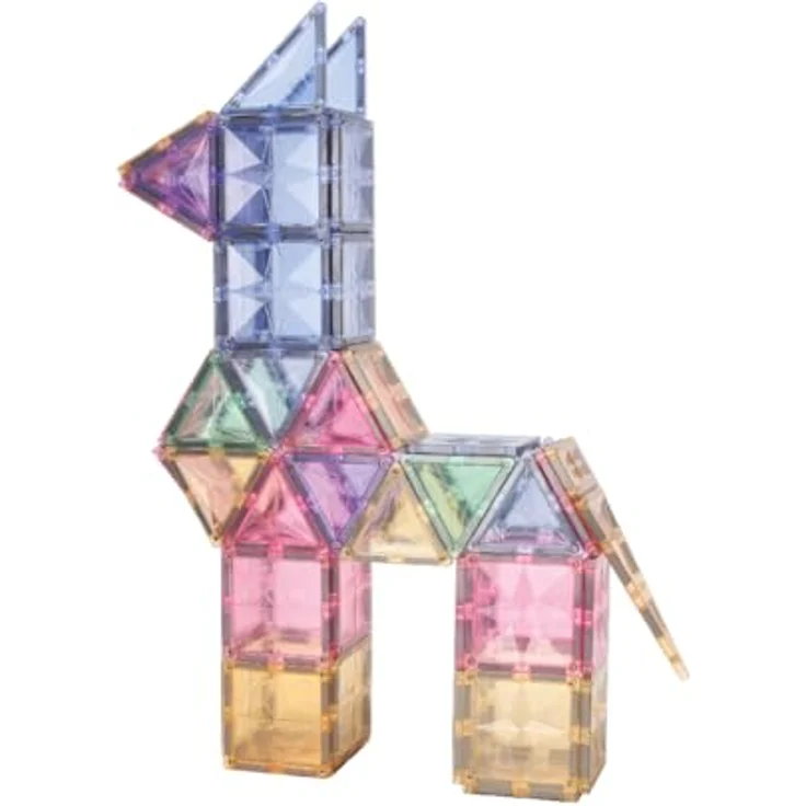 Cleverclixx Mega-Kreativ-Bausatz, Pastellfarben, 210 Teile, langlebiges Magnetspielzeug, erweiterbar, für Kinder ab 3 Jahren – Bild 3