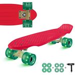 Fun Pro Skateboard Kinder ab 8 Jahre,für Jungen, Mädchen, Jugendliche & Erwachsene Anfänger, LED-Räder Penny Board, Wechselradset All-in-One Skate T-Tool, Kinder Skateboard ab 3 4 5 6 7 10 Jahre 55 cm - Preisvergleich