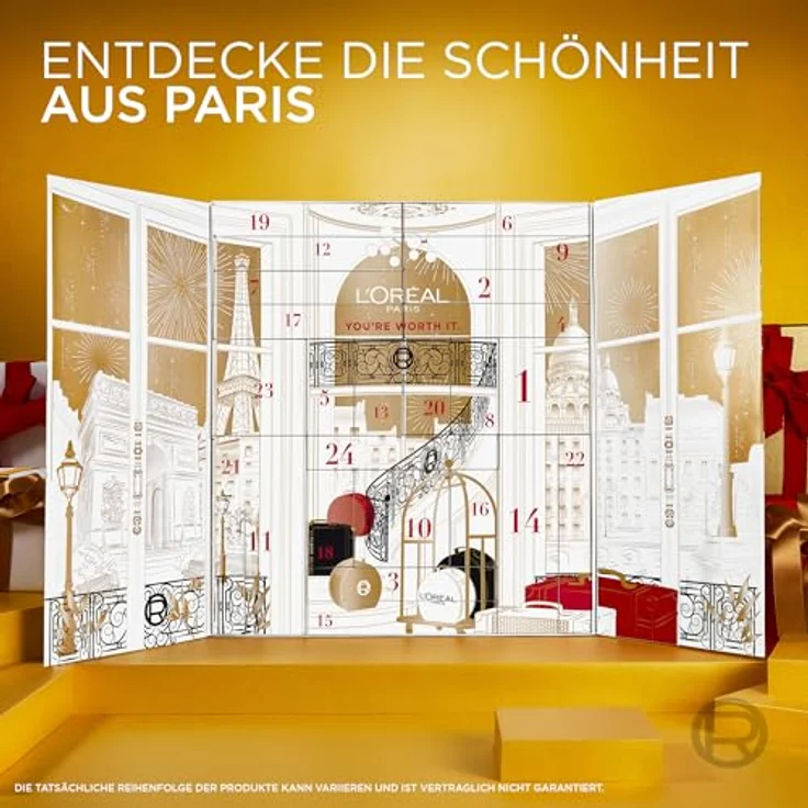 L'Oréal Paris Adventskalender 2025, 24 Beauty-Highlights mit 18 Make-up Produkten, 3 Gesichtspflege- und 3 Haarpflegeprodukten – Bild 5