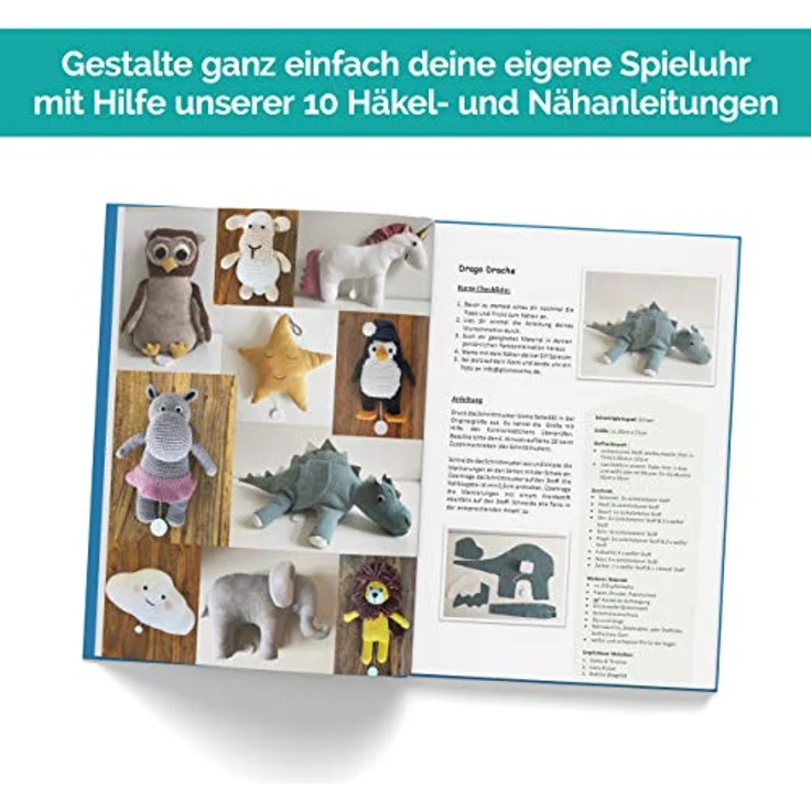 GLÜCKSWOLKE Spieluhr Werk, Ersatz Spielwerk mit 14 Melodien, wasserdicht, inkl. Gratis E-Book mit Nähanleitungen – Bild 4