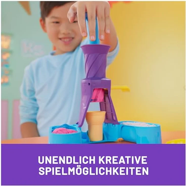 Spin Master Kinetic Sand Soft Serve Ice Cream Station, Bastelset mit 397g farbigem Kinetic Sand für kreative Eiskreationen – Bild 8