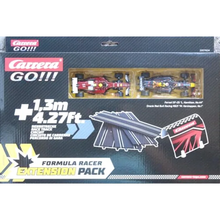Carrera GO!!! Track Extension Pack - F1 Racer, 1.3 Meter mit 4 geraden Abschnitten und Tunnelabschnitt für spannende Rennerlebnisse