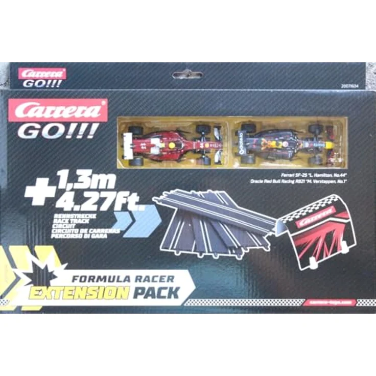 Carrera GO!!! Track Extension Pack - F1 Racer, 1.3 Meter mit 4 geraden Abschnitten und Tunnelabschnitt für spannende Rennerlebnisse