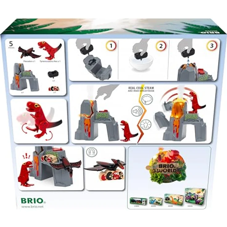 Brio Dinosaur Erupting Volcano, Spielset mit Ausbruchsfunktion und T-Rex-Figur für BRIO World – Bild 4