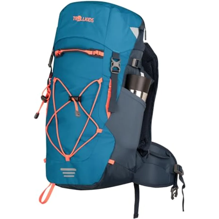 TROLLKIDS Trekkingrucksack FJELL TREKKER 22, sportlicher Rucksack aus 100% Polyamid, atlantic blue/dark navy/glow orange – Bild 2