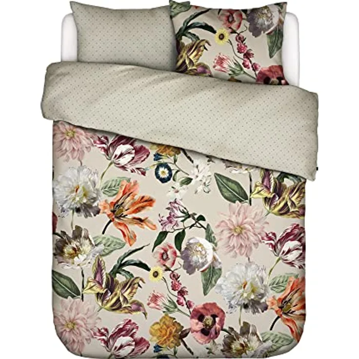 ESSENZA Bettwäsche Filou Summer Mauve, 135x200 cm + 1x 80x80 cm - 100% Baumwollsatin 220TC, atmungsaktiv und hautfreundlich - Blumenmotiv