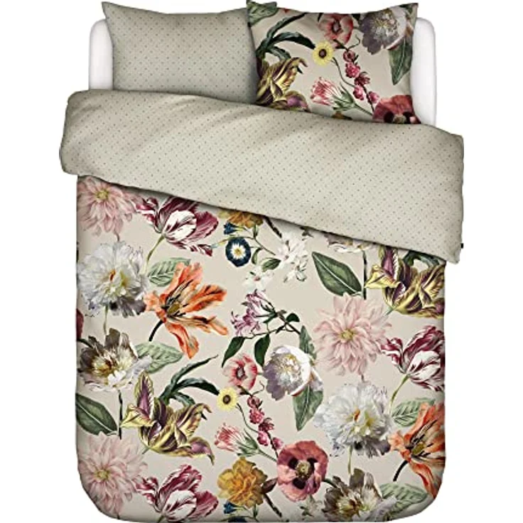 ESSENZA Bettwäsche Filou Summer Mauve, 135x200 cm + 1x 80x80 cm - 100% Baumwollsatin 220TC, atmungsaktiv und hautfreundlich - Blumenmotiv – Bild 1