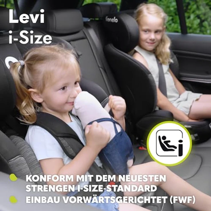 lionelo Autokindersitz LEVI I-SIZE, i-Size, Universell passend, Memory Foam Kopfstütze - ab 15 Monaten, bis 12 Jahre, bis 18,00 kg - (Set), passt in alle Autos – Bild 4
