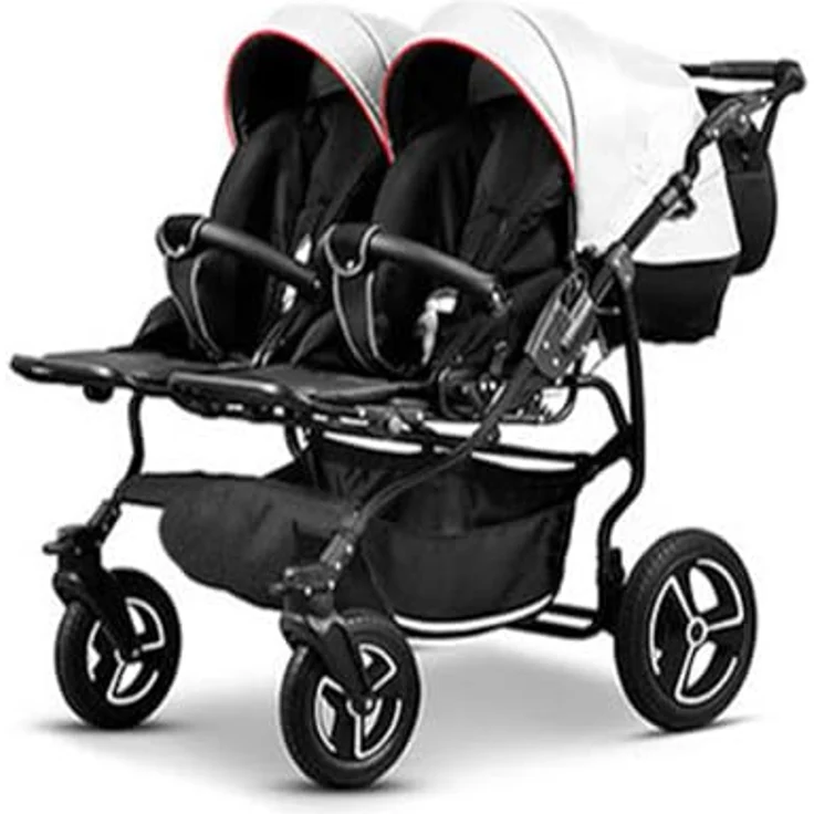 Elcar Zwillingskinderwagen 5 in 1 Twin Star inkl. Autositze und Iso Bases - Federungen & große Luftbereifung - in 16 Farben – Bild 3