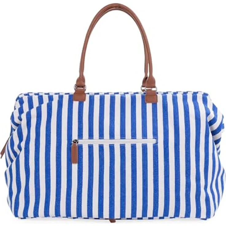 Childhome Mommy Bag, Wickeltasche mit großem Fassungsvermögen, blauen Streifen, Wickelauflage und verstellbarem Schultergurt – Bild 3