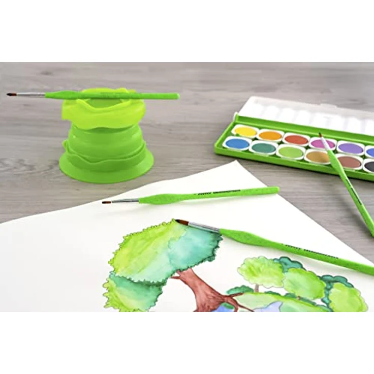 Eberhard Faber 579926 - Green Winner Synthetik-Pinselset mit 4 Größen, Rundpinsel mit ergonomischer Dreikant-Griffzone, Pinsel zum Malen und Zeichen in der Schule und Freizeit – Bild 5